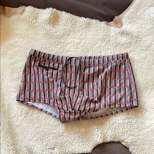 Yves Saint Laurent Red and White Athletic Shorts